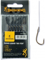 Browning Feeder Big Fish Vorfachhaken, bronze, 100cm 8 Stück, Abverkauf