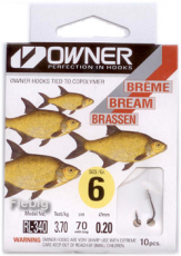 Owner Haken Brassen gebunden RL-340 Pack mit 10 Haken, Gr. 6-18