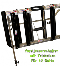 Forellenrutenhalter für 10 Ruten (Tubertini Forellenrutenständer)