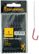 Browning Feeder SENSITIVE Vorfachhaken, rot, 100cm 8 Stück