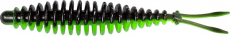 Magic Trout T-Worm V-Tail neon grün/schwarz Käse, 1.5Gramm 6.5cm, 6 Stück