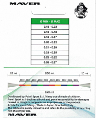 doppelt konische Brandungsschnur Maver Zero Conic 0.20-0.52mm 240m, taper line Schlagschnur