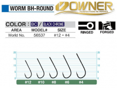 Öhrhaken Owner 56537 WORM BH-ROUND Größe 6-12, Wurmhaken