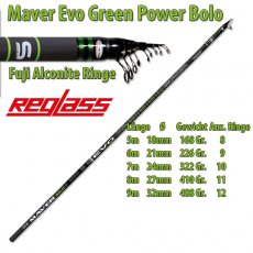 Maver Bologneserute Superlithium Evo Green Power 7m, 322 Gramm, Modell 2021