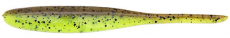 Keitech 4" Shad Impact - Green Pumpkin / Chartreuse, 8 Stück, UV-aktiv