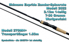 Shimano Spinnrute Expride 22 270MH+ Spinning 2.13m 7-30 Gramm, einteilig, Modell 2022