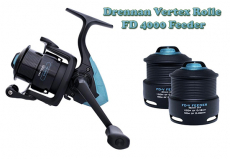 Drennan Feederrolle Vertex Reel FD 4000 mit Aluspule und 2 Ersatzspulen, 7+1 Kugellager, Neuheit 2023