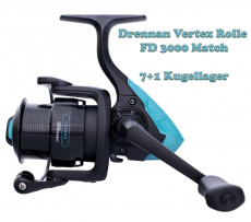 Drennan Matchrolle Vertex Reel FD 3000 Float mit Aluspule + Ersatzspule, 7+1 Kugellager, Neuheit 2023