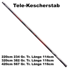 Jaxon Tele-Kescherstab 4.20m, 116cm, 567 Gramm Messinggewinde