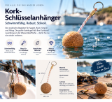 Lalizas Schlüsselanhänger, Kork, schwimmend, rund 5cm Durchmesser für Boot & Wassersport