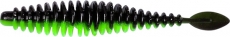 Magic Trout T-Worm P-Tail neon grün/schwarz Käse, 1.5Gramm 6.5cm, 6 Stück