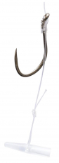 Drennan Hooklength Plate 6" (15cm), Carp Pushstop, gebundene Pellethaken mit Öhr